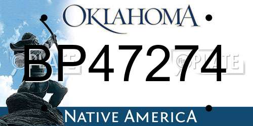 BP47274 Oklahoma License Plate