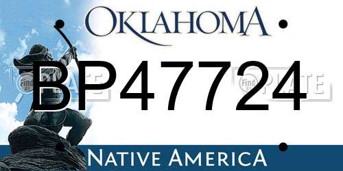 BP47724 Oklahoma License Plate