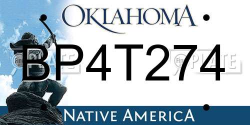 BP4T274 Oklahoma License Plate