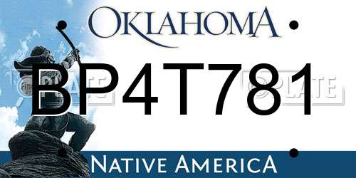 BP4T781 Oklahoma License Plate