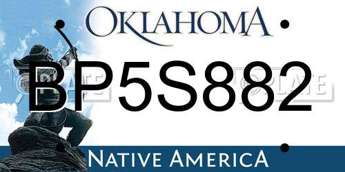 BP5S882 Oklahoma License Plate