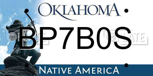 BP7B0S Oklahoma License Plate