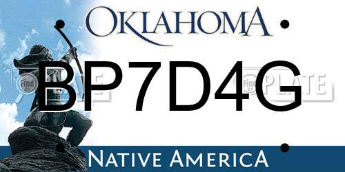 BP7D4G Oklahoma License Plate