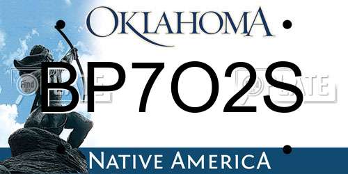 BP7O2S Oklahoma License Plate