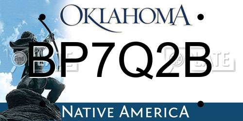 BP7Q2B Oklahoma License Plate