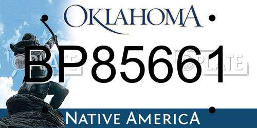 BP85661 Oklahoma License Plate
