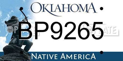 BP9265 Oklahoma License Plate