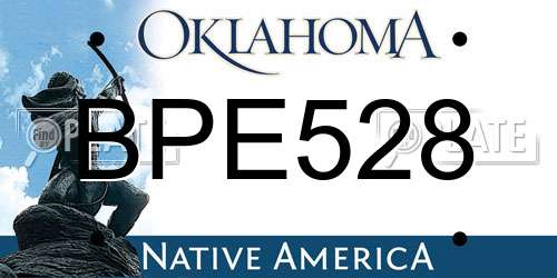 BPE528 Oklahoma License Plate