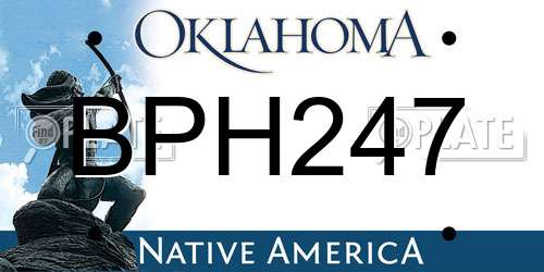 BPH247 Oklahoma License Plate