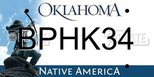BPHK34 Oklahoma License Plate
