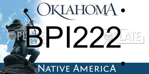 BPI222 Oklahoma License Plate