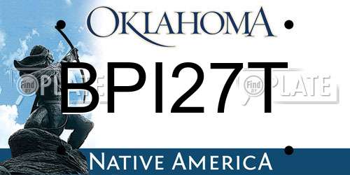 BPI27T Oklahoma License Plate