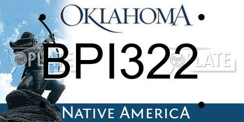 BPI322 Oklahoma License Plate