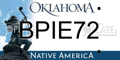 BPIE72 Oklahoma License Plate
