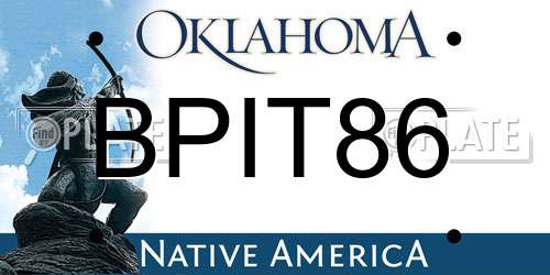 BPIT86 Oklahoma License Plate