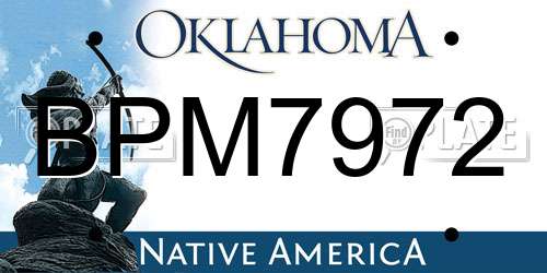 BPM7972 Oklahoma License Plate