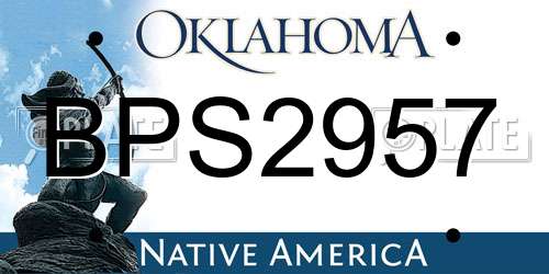 BPS2957 Oklahoma License Plate