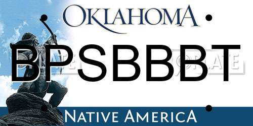 BPSBBBT Oklahoma License Plate