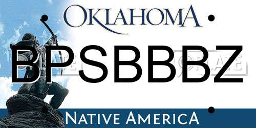 BPSBBBZ Oklahoma License Plate