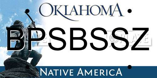 BPSBSSZ Oklahoma License Plate