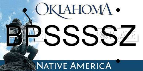 BPSSSSZ Oklahoma License Plate