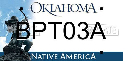 BPT03A Oklahoma License Plate