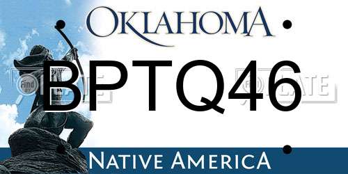 BPTQ46 Oklahoma License Plate
