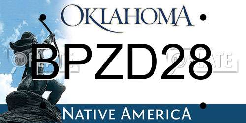 BPZD28 Oklahoma License Plate