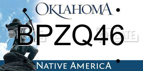 BPZQ46 Oklahoma License Plate