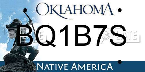 BQ1B7S Oklahoma License Plate