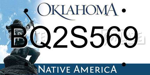 BQ2S569 Oklahoma License Plate