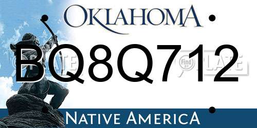 BQ8Q712 Oklahoma License Plate
