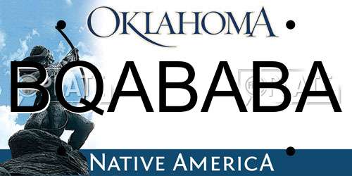BQABABA Oklahoma License Plate