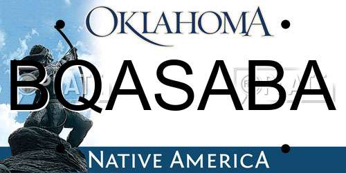 BQASABA Oklahoma License Plate
