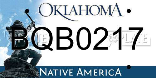 BQB0217 Oklahoma License Plate