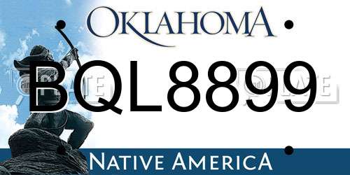 BQL8899 Oklahoma License Plate