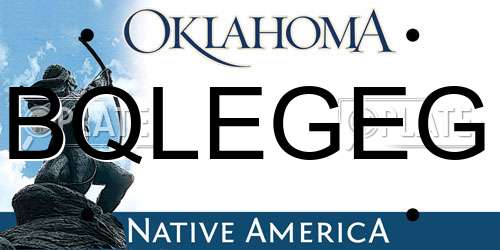 BQLEGEG Oklahoma License Plate