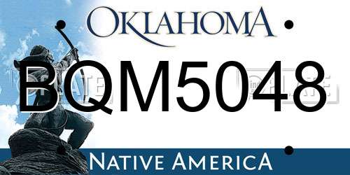 BQM5048 Oklahoma License Plate