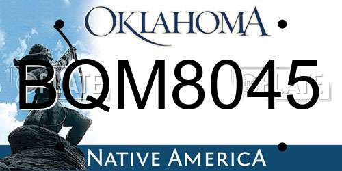 BQM8045 Oklahoma License Plate