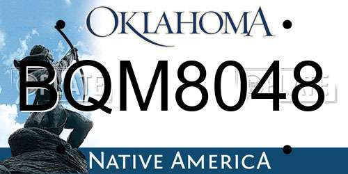 BQM8048 Oklahoma License Plate