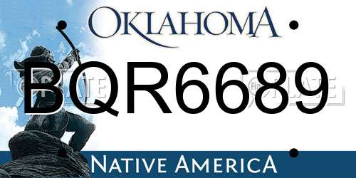 BQR6689 Oklahoma License Plate
