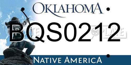 BQS0212 Oklahoma License Plate