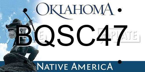 BQSC47 Oklahoma License Plate