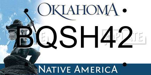 BQSH42 Oklahoma License Plate