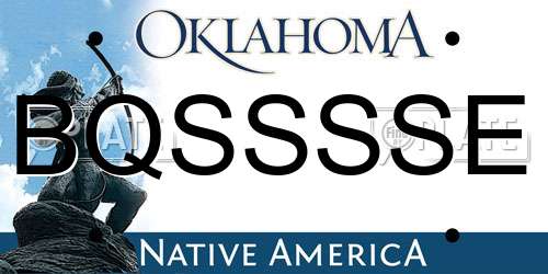 BQSSSSE Oklahoma License Plate