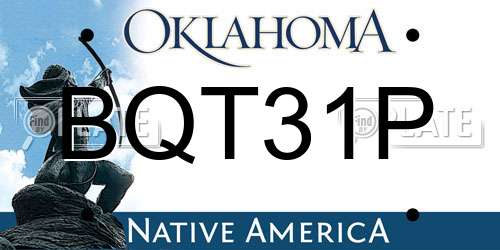 BQT31P Oklahoma License Plate