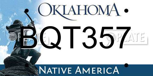 BQT357 Oklahoma License Plate