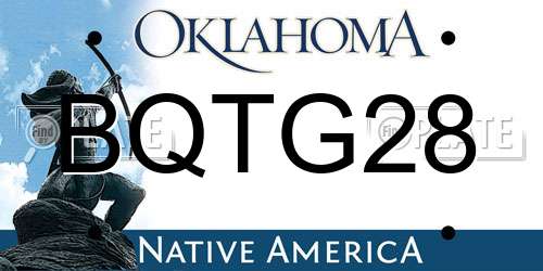 BQTG28 Oklahoma License Plate