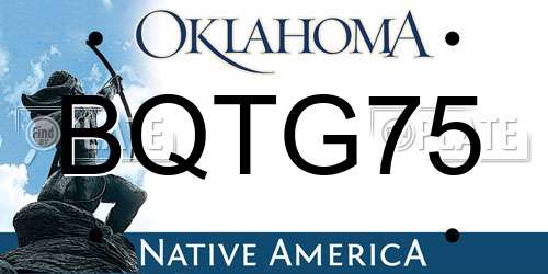 BQTG75 Oklahoma License Plate