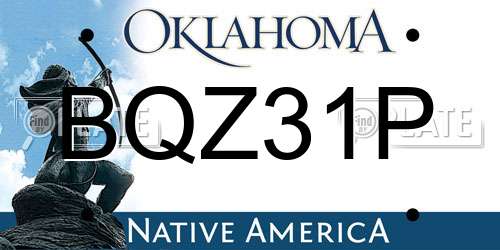 BQZ31P Oklahoma License Plate